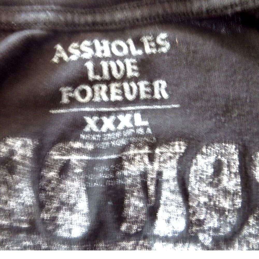 Assholes Live Forever From Death Comes Life Skull T Black Cotton 3XL EUC ALF - Picture 7 of 7